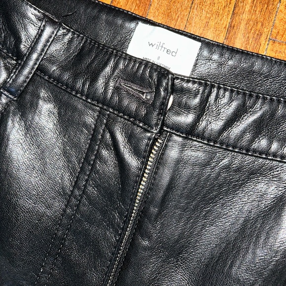 WILFRED ARITZIA MELINA STRAIGHT LEG VEGAN LEATHER PANT - Picture 5 of 8